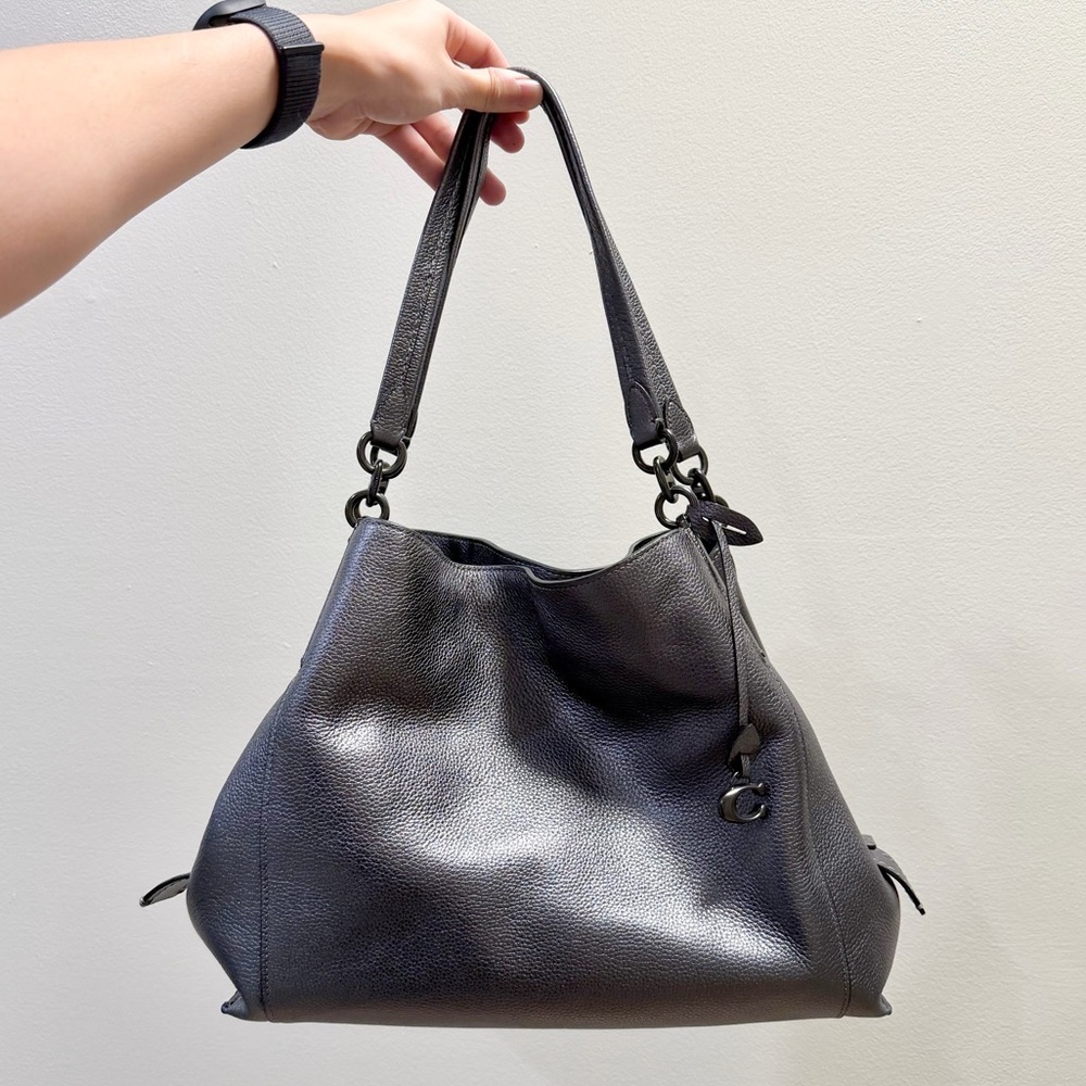 Coach 1941 Metallic Leather Dalton 31 Triple Compartment Shoulder Bag